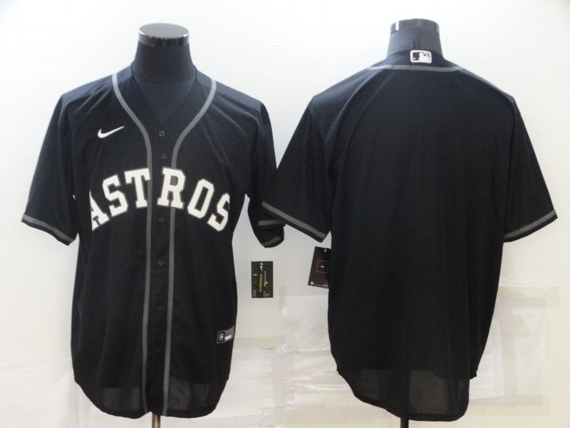 Men 2025 Houston Astros Blank Black Nike MLB Jersey style 61